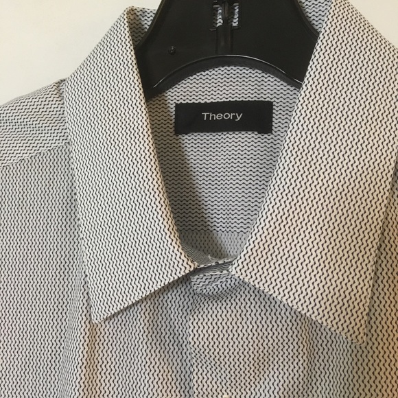 Theory printed cotton button down shirt - Picture 1 of 4